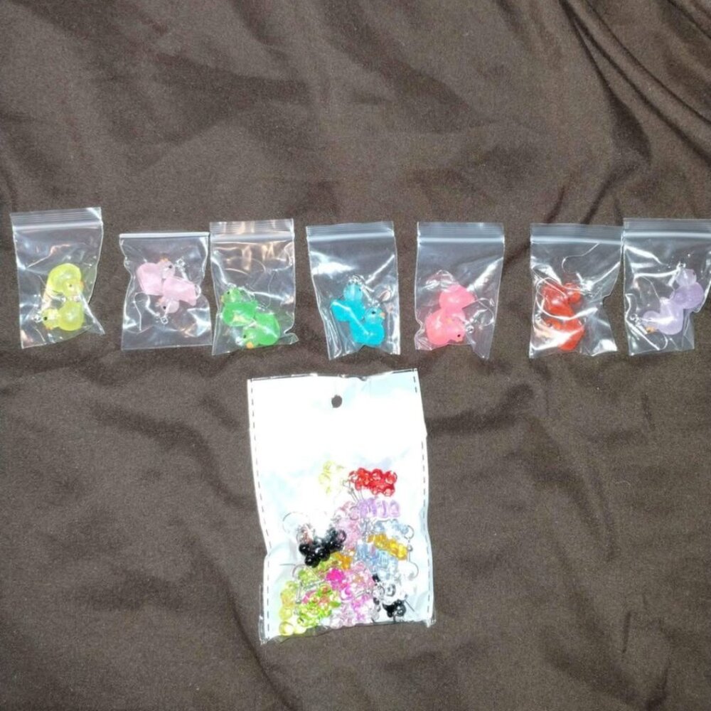 Handmade Gummy Bear and duck earrings